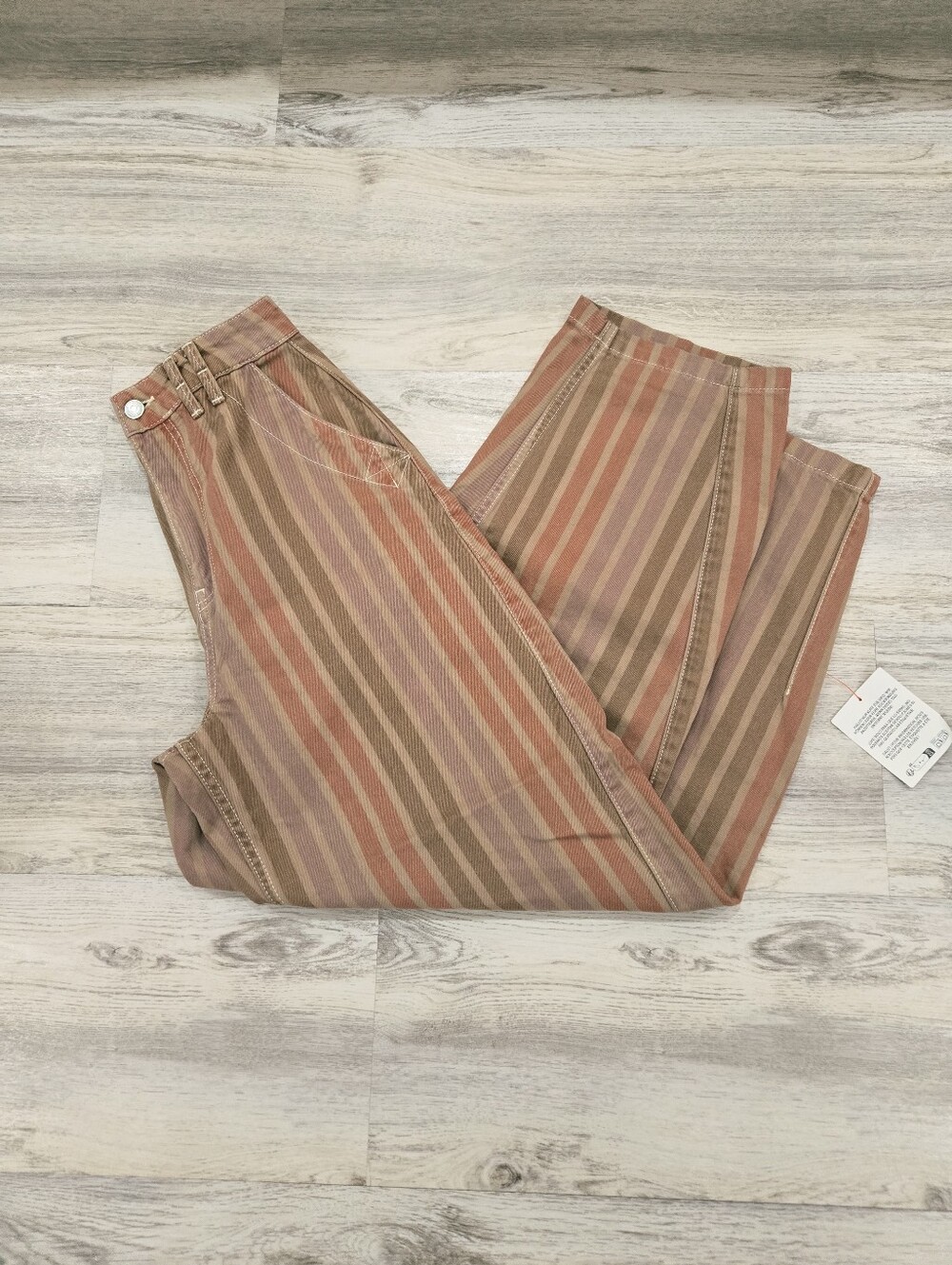 ASOS Striped Multicolor Men's Pants — Rust, Olive & Taupe
